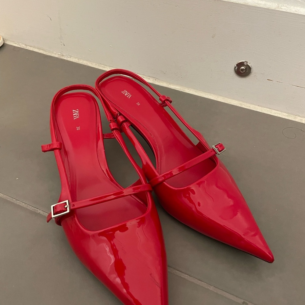 Zara Women's Red Slingback Shoes
